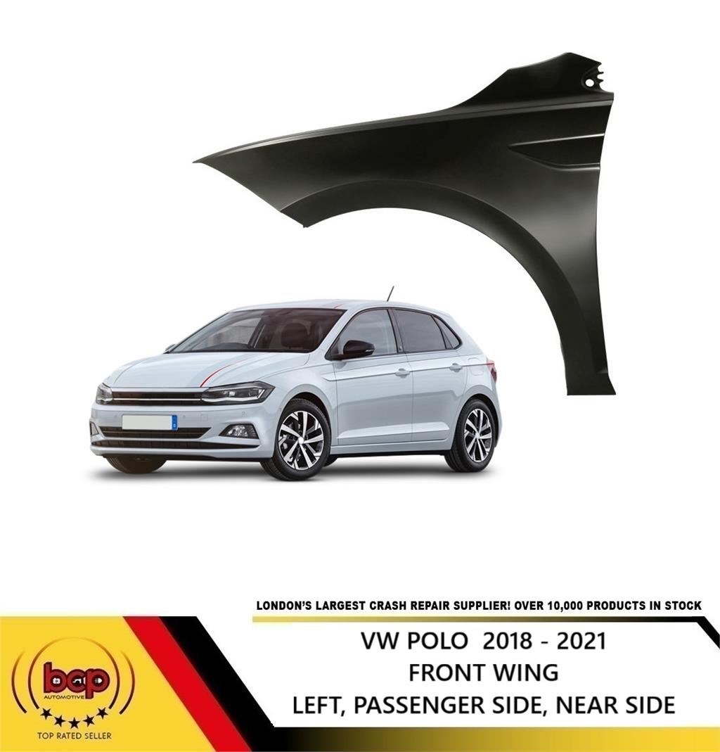 VW POLO 2017 - 2021 FRONT WING LEFT PASSENGERS SIDE PRIMED READY 2 PAINT