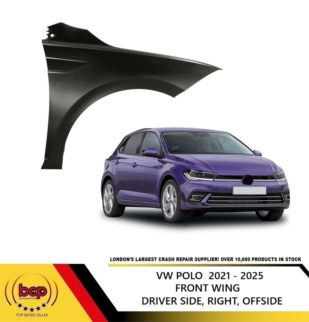 VW POLO 2021 ON  FRONT WING RIGHT DRIVERS SIDE INSURANCE CERTIFIED
