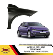 VW POLO 2021 ON  FRONT WING RIGHT DRIVERS SIDE INSURANCE CERTIFIED
